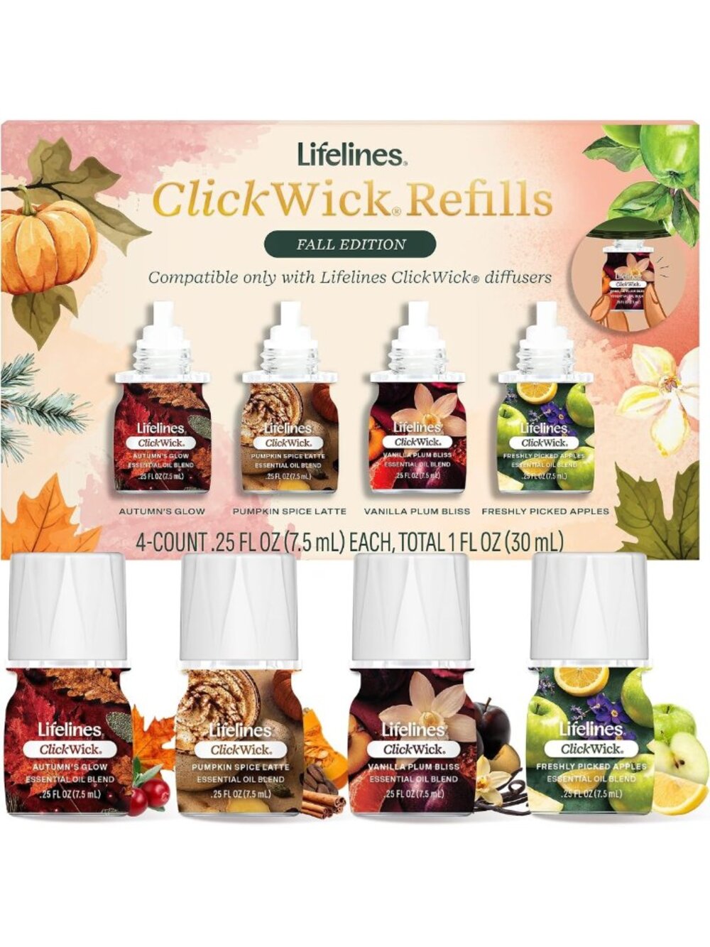 Essential Oil Blends for Diffusers - Aromatherapy 4-Pack, Relax & Refresh
